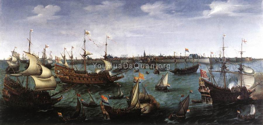 The Arrival at Vlissingen of the Elector Palatinate Frederic - 亨德里克·科内利斯·维姆